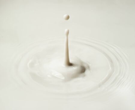 milk drop or white liquid drop created ripple waveの写真素材