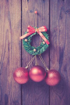 Christmas background,vintage color toned imageの写真素材