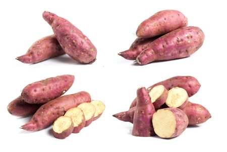 sweet potato on the white backgroundの写真素材