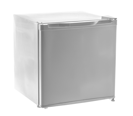 Mini fridge isolated on white backgroundの写真素材