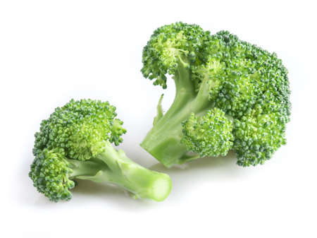 Fresh broccoli isolated on whiteの写真素材