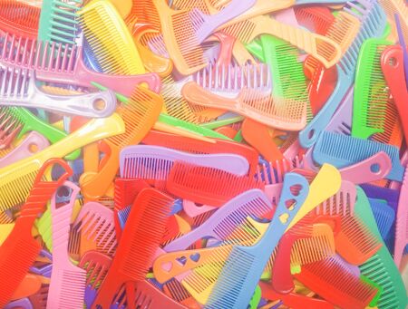 Colorful of combsの写真素材