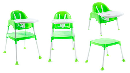 Baby's Highchair isolated on white backgroundの写真素材