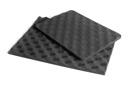 Black sponge shockproof isolated on white backgroundの写真素材