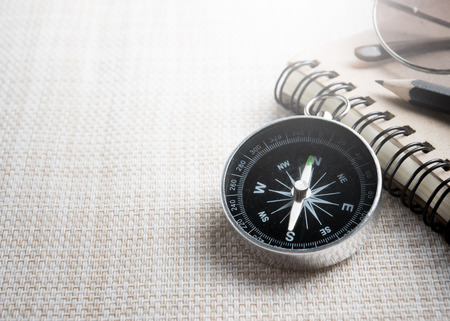 Compass on a mat with space for textの写真素材