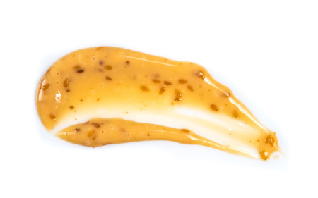 Roasted Sesame salad dressing isolated on white background,Sesame sauceの写真素材