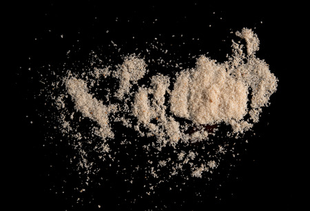 Soup seasoning on black backgroundの写真素材