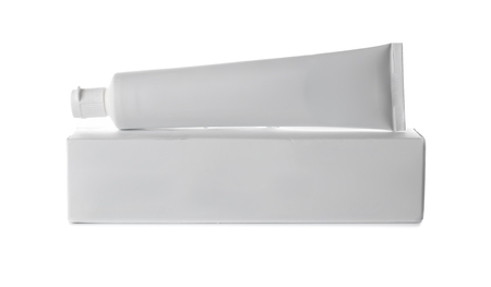 Blank tube with box mock up design for toothpasteの写真素材