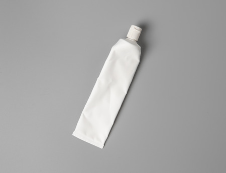 The empty tube toothpaste mock up,top viewの写真素材