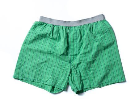 Men's boxer shorts isolated on white backgroundの写真素材