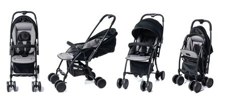 Baby carriage isolated on a white background