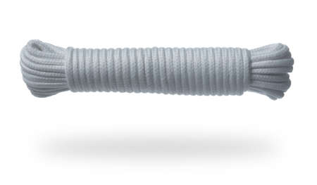 Clothesline rope roll isolation on white background