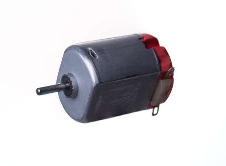 Miniature DC motor,Electrical armature assembly isolated on white backgroundの写真素材