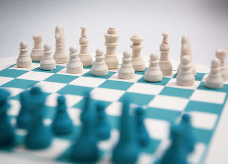 Small magnetic chess, game on the road. Sports games concept for recreation and entertainmentの写真素材