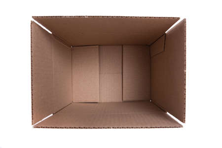 Inside a cardboard packaging box,top view