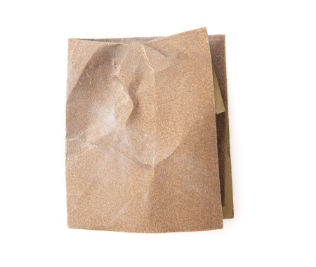 Brown sandpapers isolated on white background