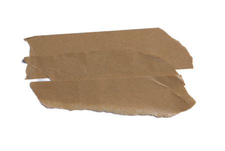 adhesive brown paper tape on white backgroundの写真素材