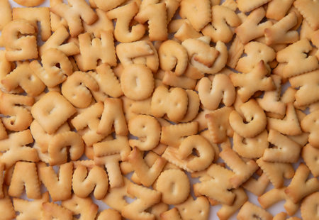 a b c biscuit ,Cookie alphabet background.の写真素材