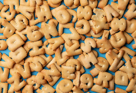 a b c biscuit ,Cookie alphabet background.の写真素材