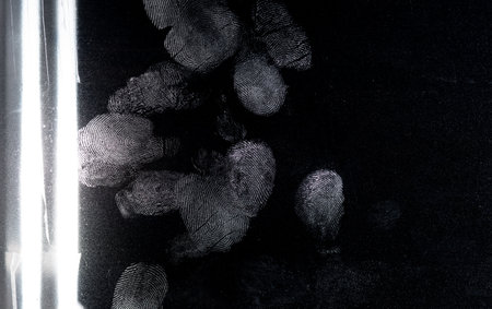 Close-up of color fingerprint background pattern, texture of finger skinの写真素材