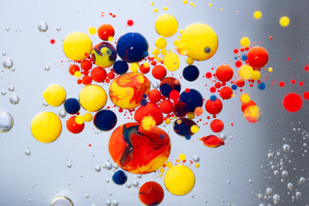 Colorful oil in water abstract backgroundの写真素材