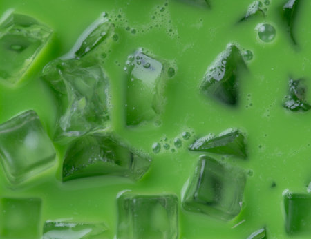 Background match of iced Green Tea Latteの写真素材