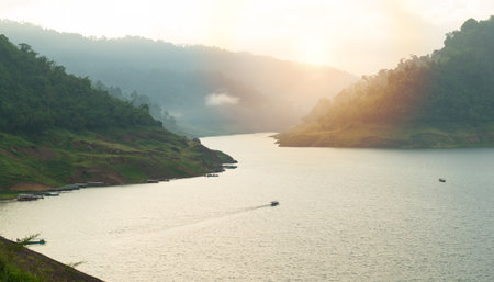 Khun Dan Prakan Chon dam in Nakonnarok provinceの写真素材