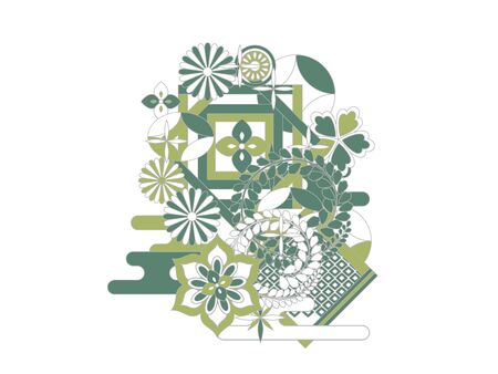 Pop Japanese pattern background Materialのイラスト素材