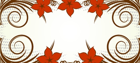 Beautiful floral frameのイラスト素材