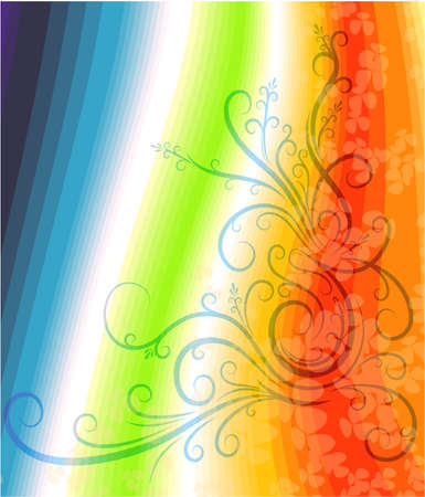 Decorative branch on particoloured background. のイラスト素材