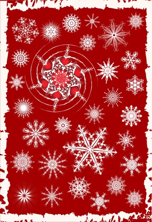 Collection of 30 snowflakes. のイラスト素材