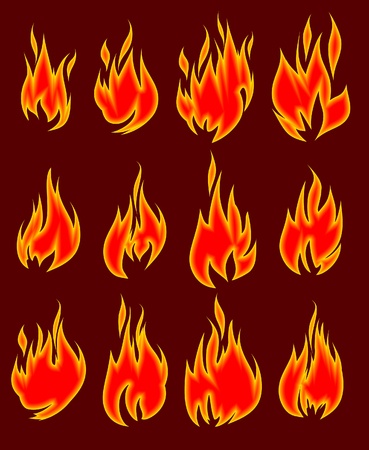 Collection of vector fires. のイラスト素材