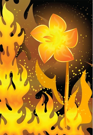decorative background on fire styleのイラスト素材