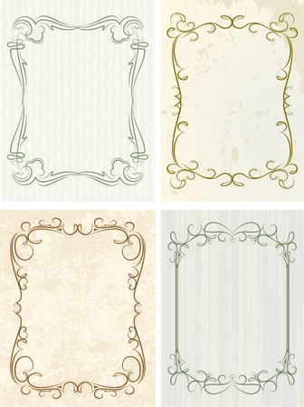 Set of 4 decorative frames のイラスト素材