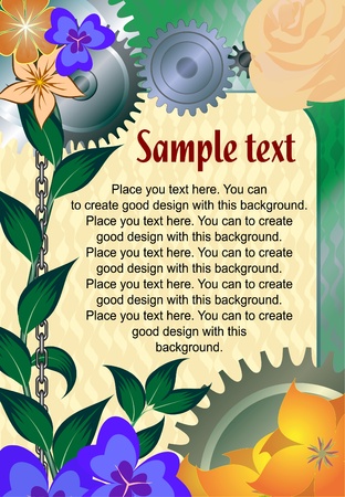 Indusrtual background with flowers のイラスト素材