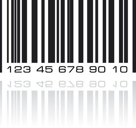 Bar code label with reflection. の写真素材