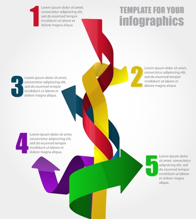 Modern arrow style design. You can use for diagram, number options, web design, infographics or other. の写真素材