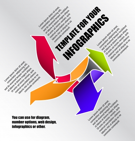 Modern arrow style design. You can use for diagram, number options, web design, infographics or other.の写真素材