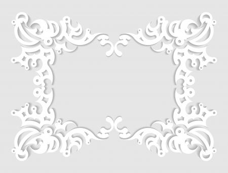 Paper frame in cut of paper styleの写真素材