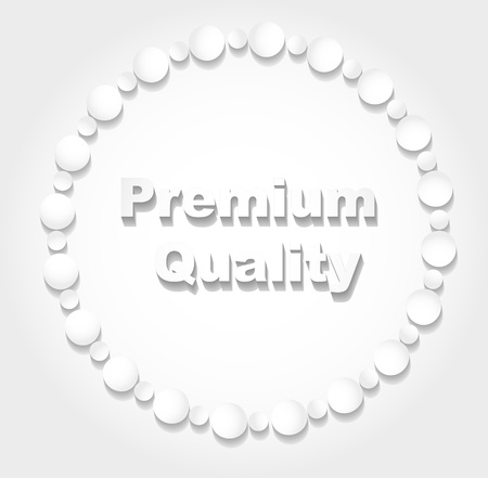 Circle design with the words " PREMIUM QUALITY" in cut of paper style.の写真素材