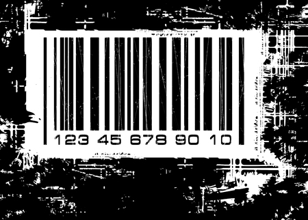 Barcode with grunge backgroundの写真素材
