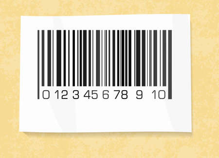 barcode label on a packing paper