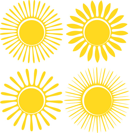 Set of six icons sunの写真素材