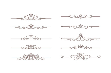 Set of ten decorative text dividersの写真素材