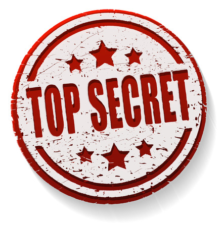 Top secret red grunge rubber stamp with shadowのイラスト素材