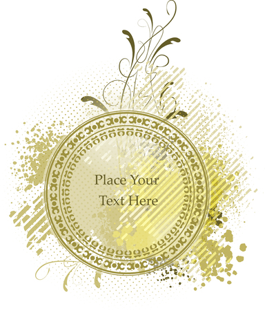 Grunge style floral design with space for text. Vector illustration.のイラスト素材