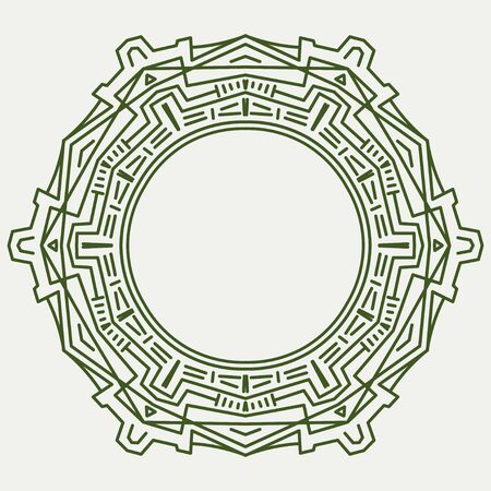 Abstract round  techno background in mono line style.のイラスト素材