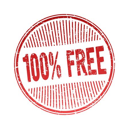 Red grunge  rubber stamp with caption 100% FREEのイラスト素材