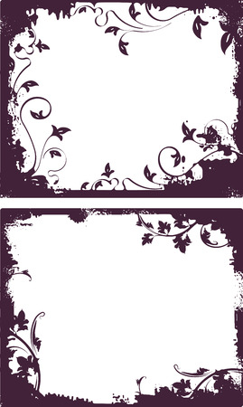 Pair of frames in grunge styleのイラスト素材