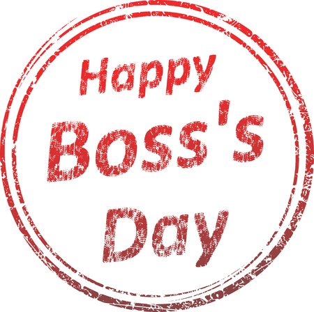 Grunge style rubber stamp with caption Happy Boss's Dayのイラスト素材